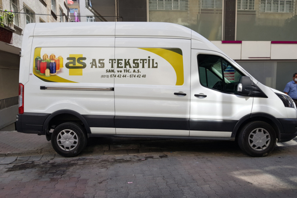 AS TEKSTİL araba yazısı