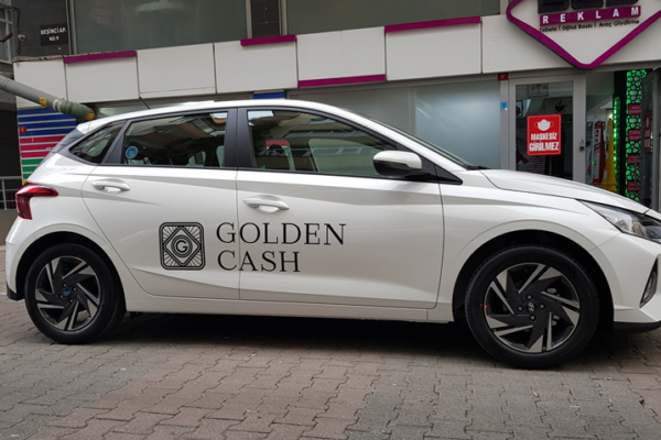 Gold and cah arac cam altı logo