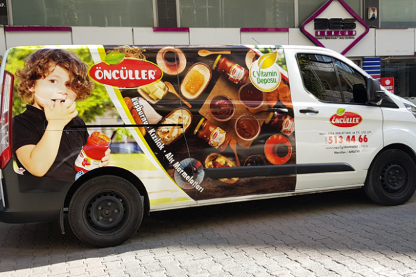 Öncüller arac kısmi reklam giydirme ticari araç reklam giydirme uygulaması istanbul panelvan araç kaplama