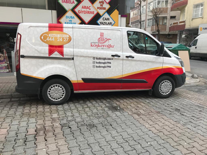 Köşkeroğlu kurumsal araç kaplama ve logo uygulaması